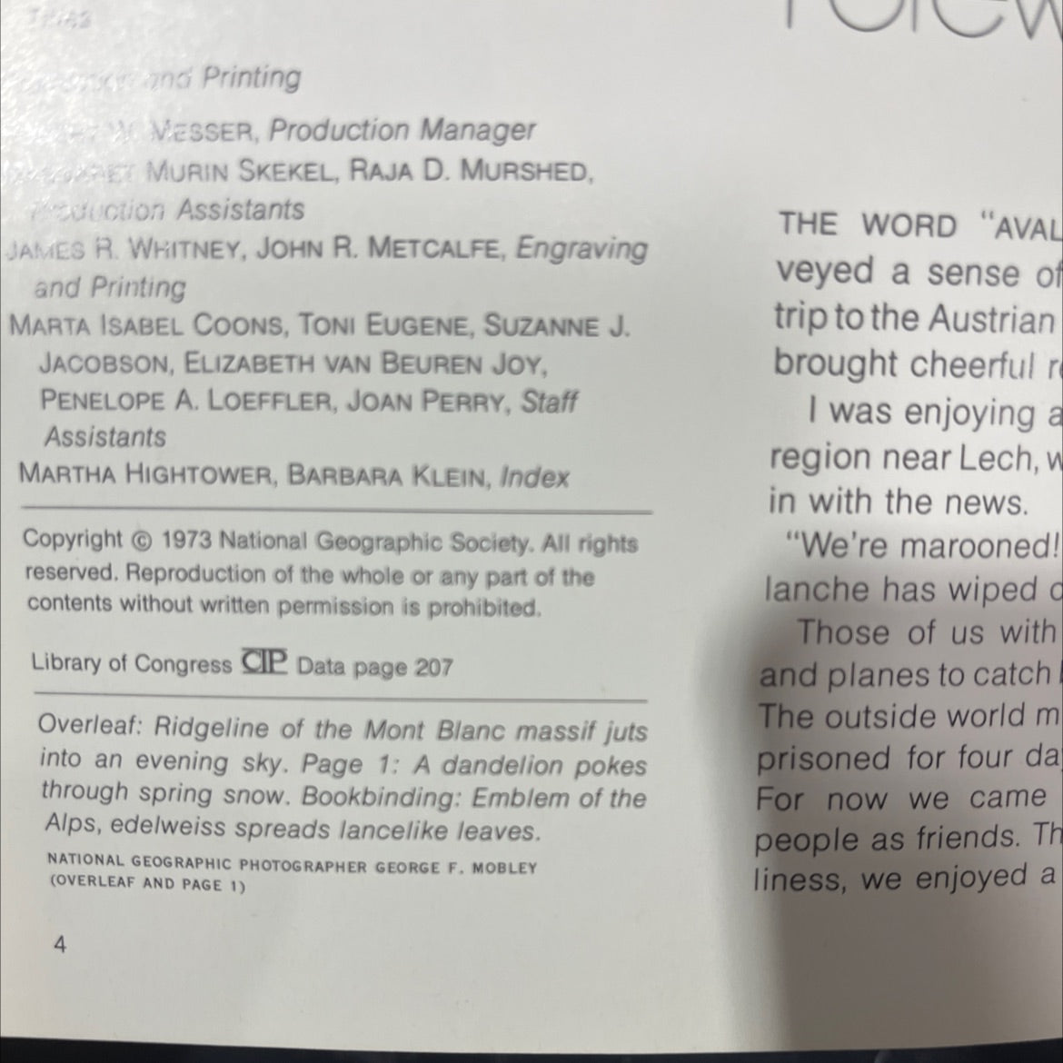 the alps book, by National Geographic Society, 1973 Hardcover image 3