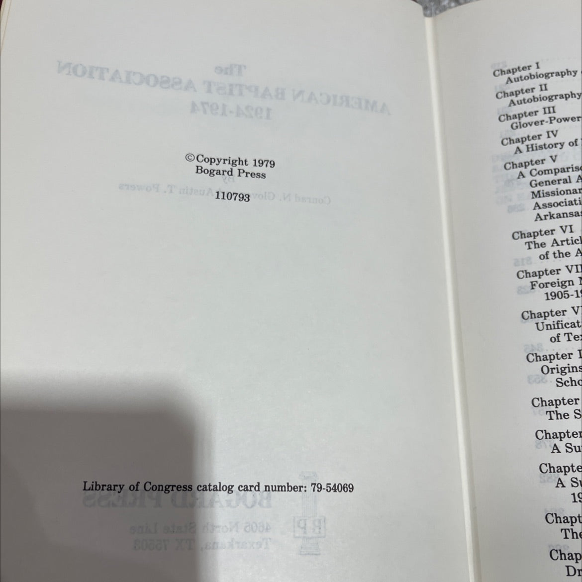 the american baptist association 1924-1974 book, by conrad n. glover and austin t. powers, 1979 Hardcover image 3