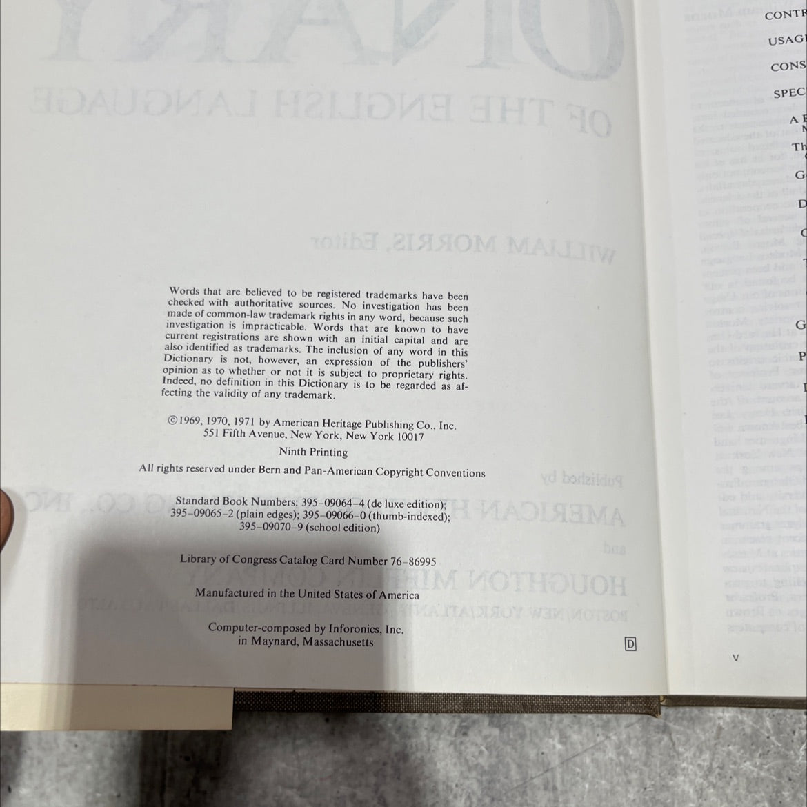 the american heritage dictionary of the english language book, by william morris, 1971 Hardcover image 3