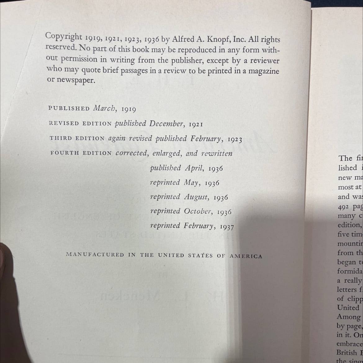 the american language book, by h. l. mencken, 1937 Hardcover image 3