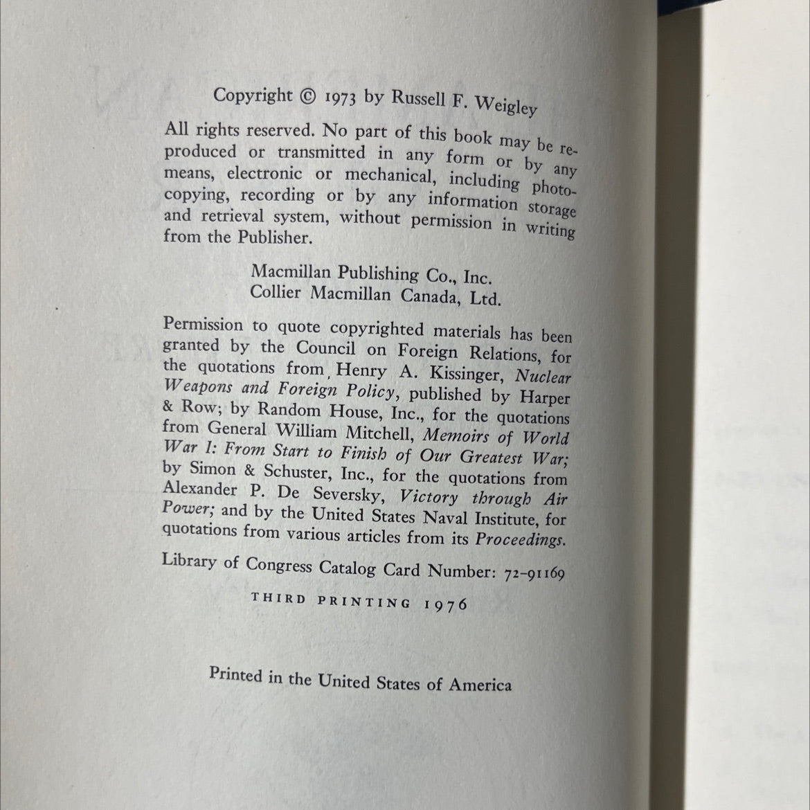 the american way of war a history of united states military strategy and policy book, by Russell F. Weigley, 1976 image 3