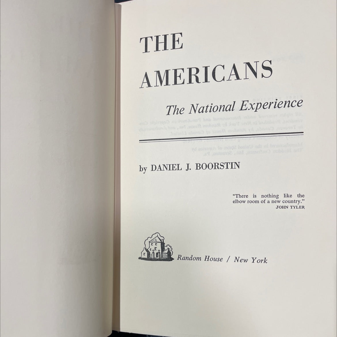the americans the national experience book, by daniel j. boorstin, 1965 Hardcover image 2
