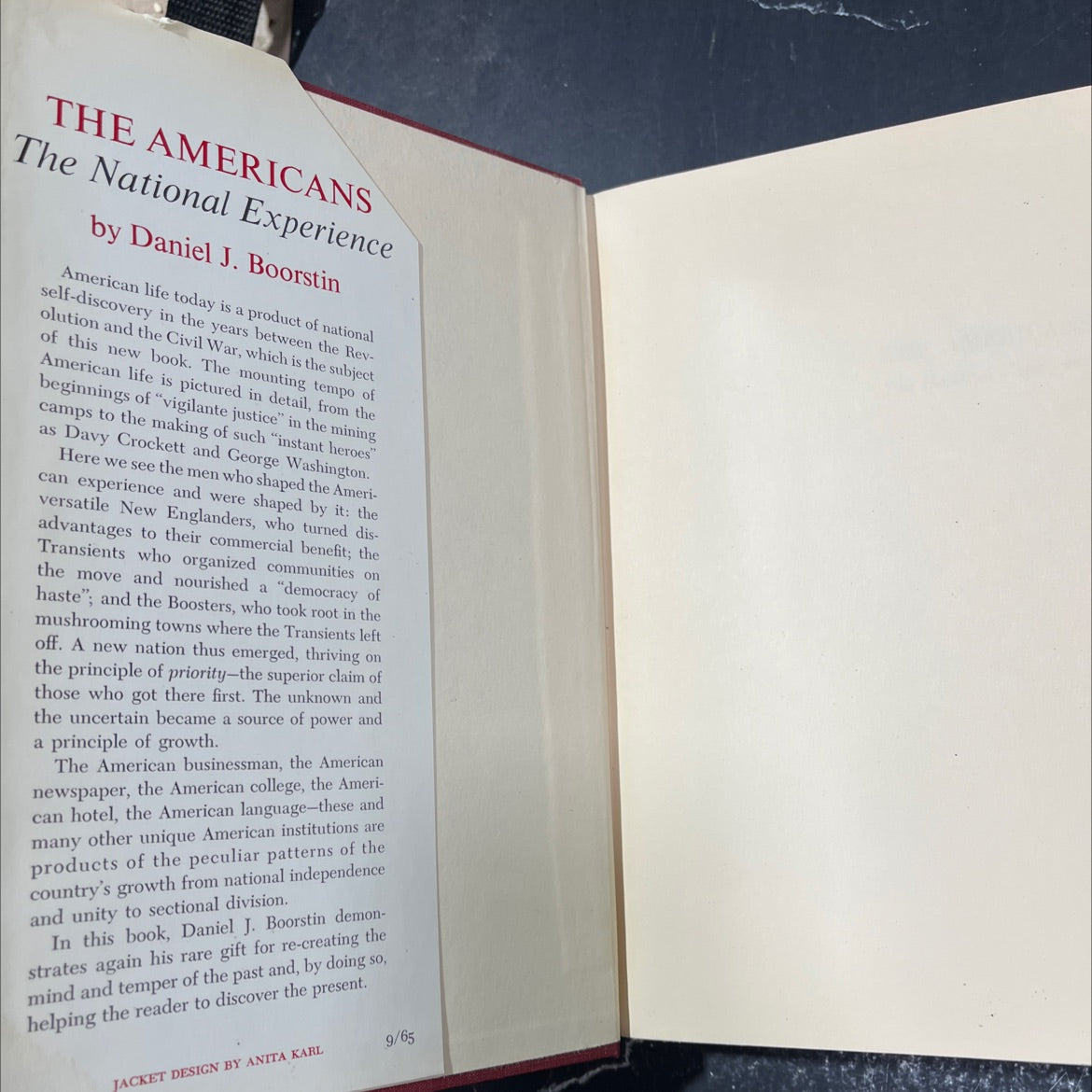 the americans the national experience book, by daniel j. boorstin, 1965 Hardcover image 4