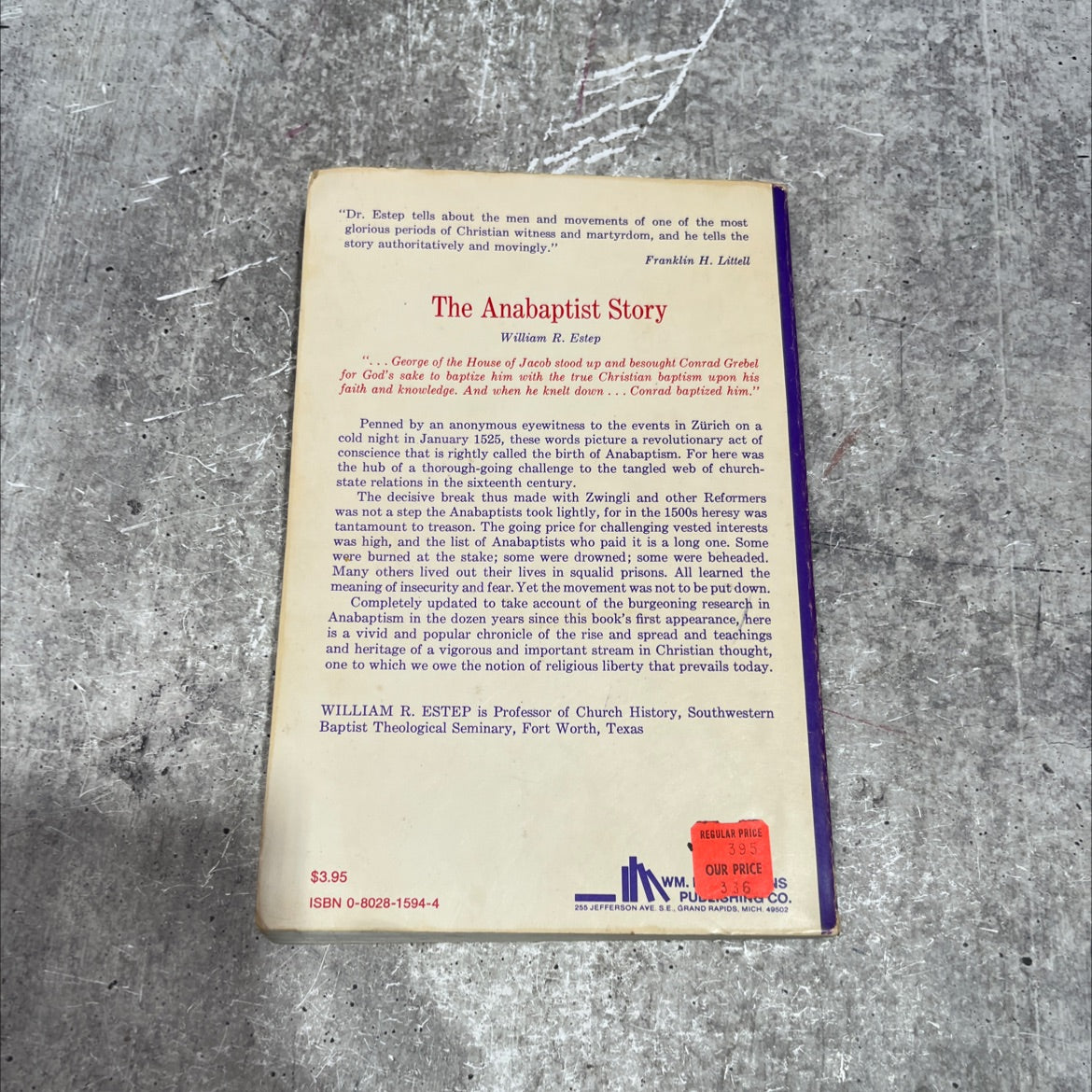 the anabaptist story book, by William R. Estep, 1975 Paperback image 4