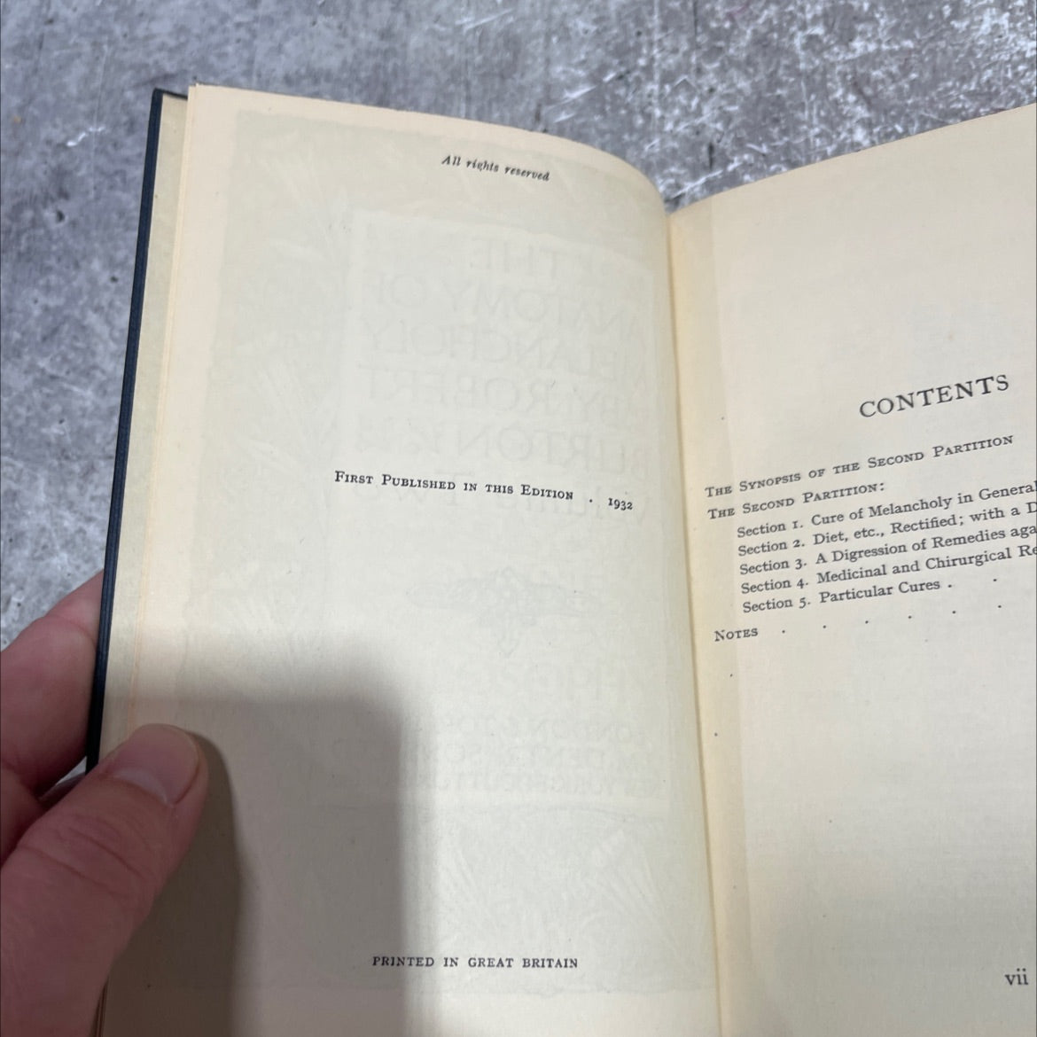the anatomy of melancholy book, by robert burton, 1932 Hardcover image 3