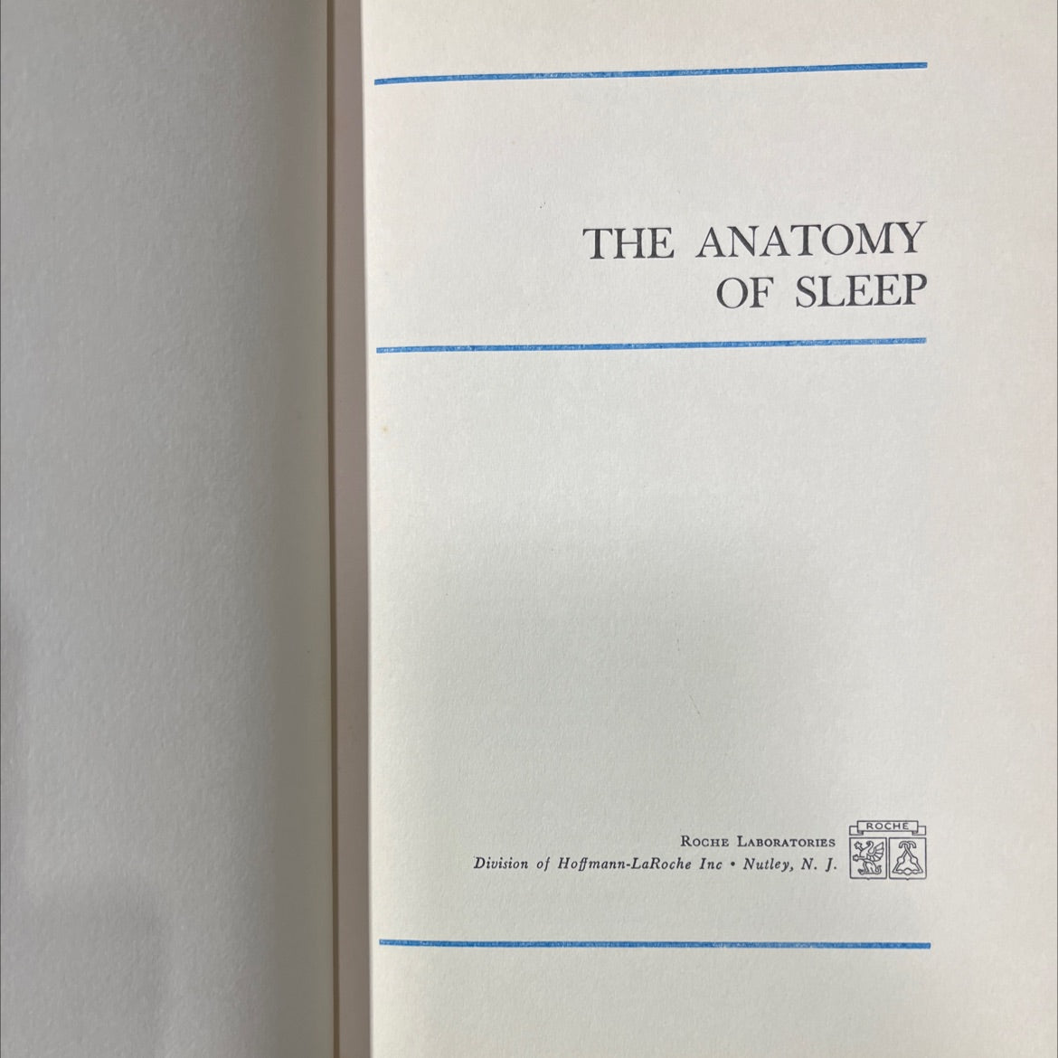 the anatomy of sleep book, by roche, 1966 Hardcover image 2