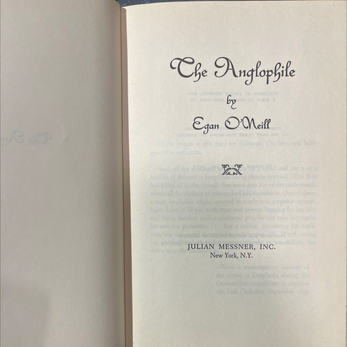 the anglophile book, by Egan O'Neill, 1957 Hardcover image 2