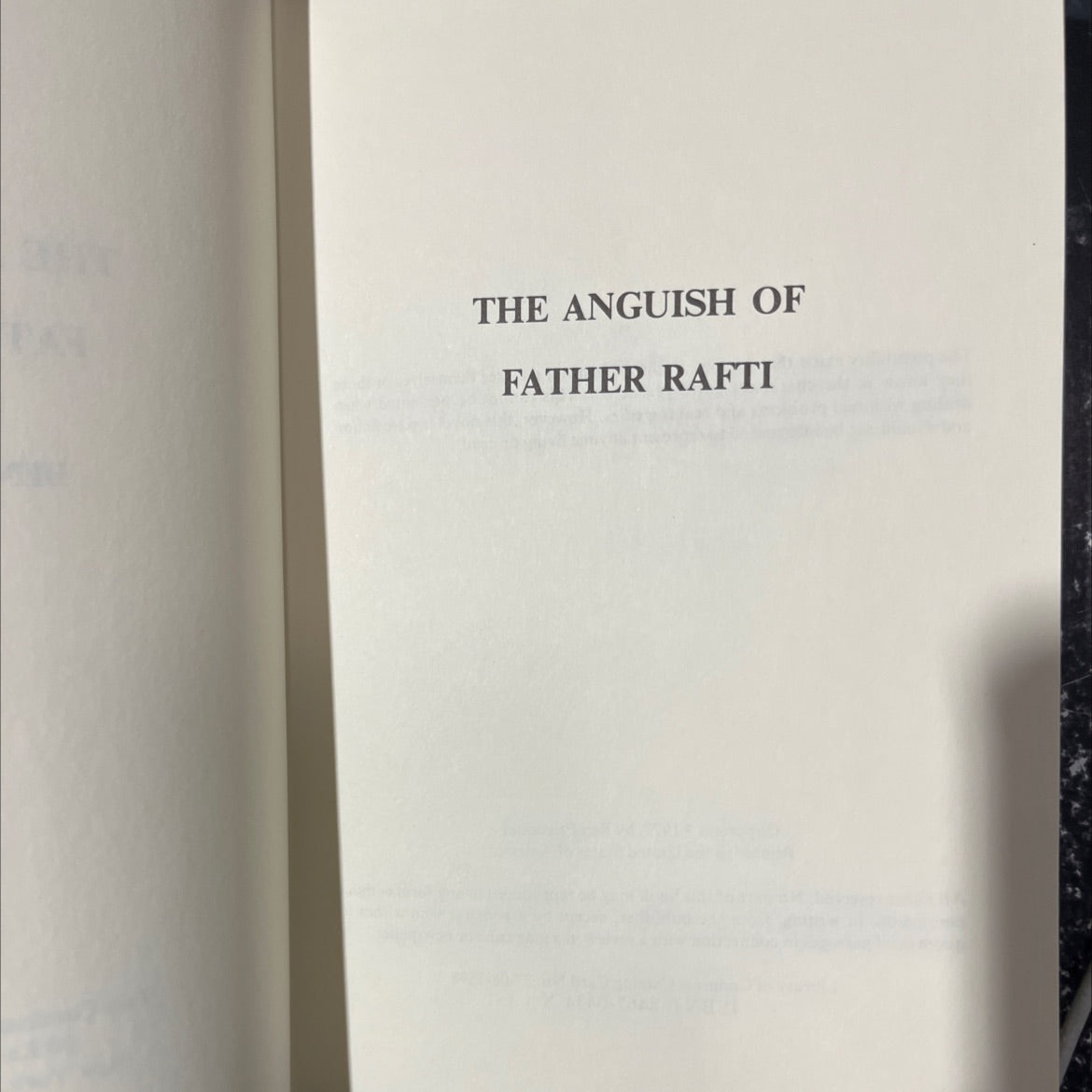 the anguish of father rafti omacht book, by Ben Friedman, 1977 Hardcover image 2