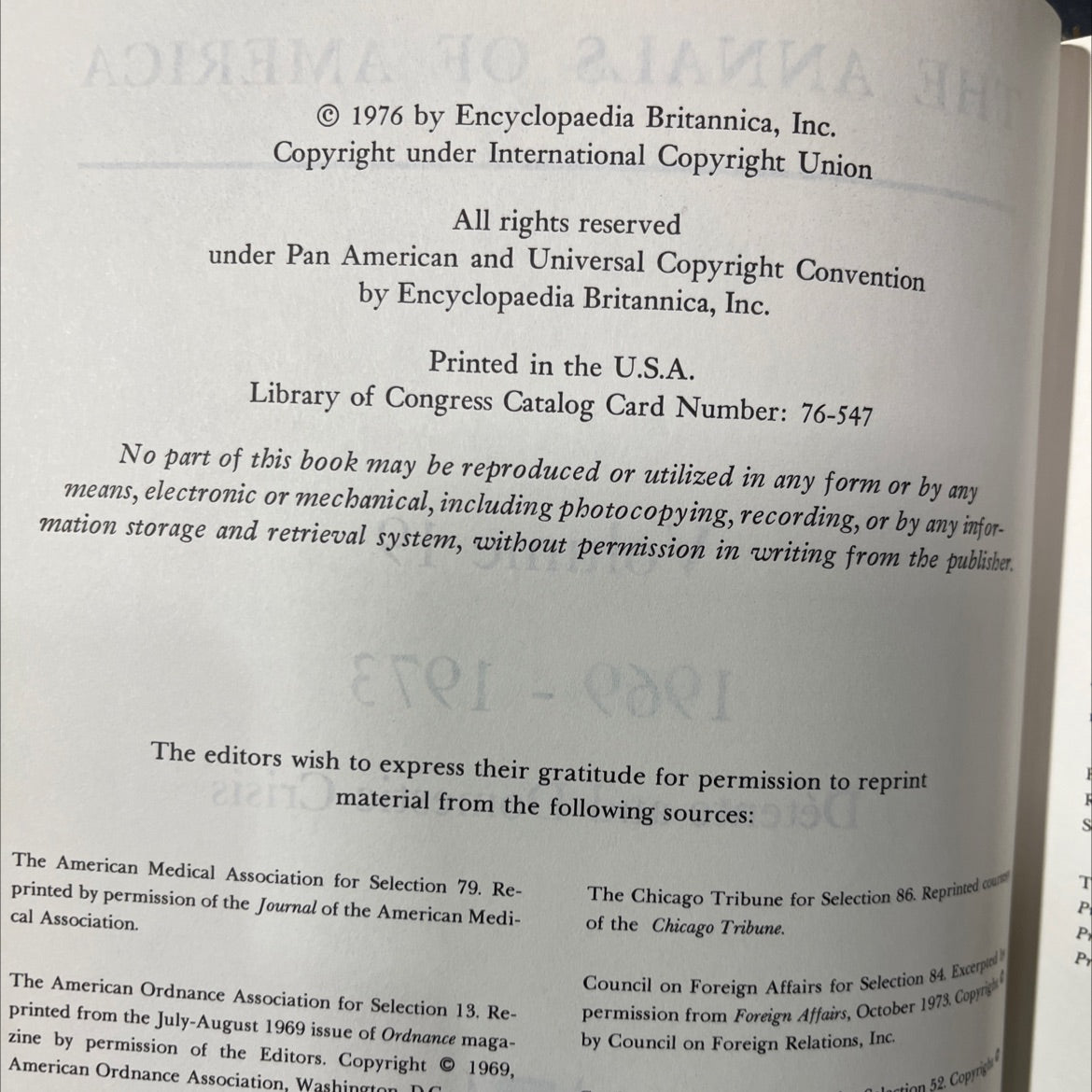 the annals of america volume 19 1969-1973 détente and domestic crisis book, by unknown, 1973 Hardcover image 3