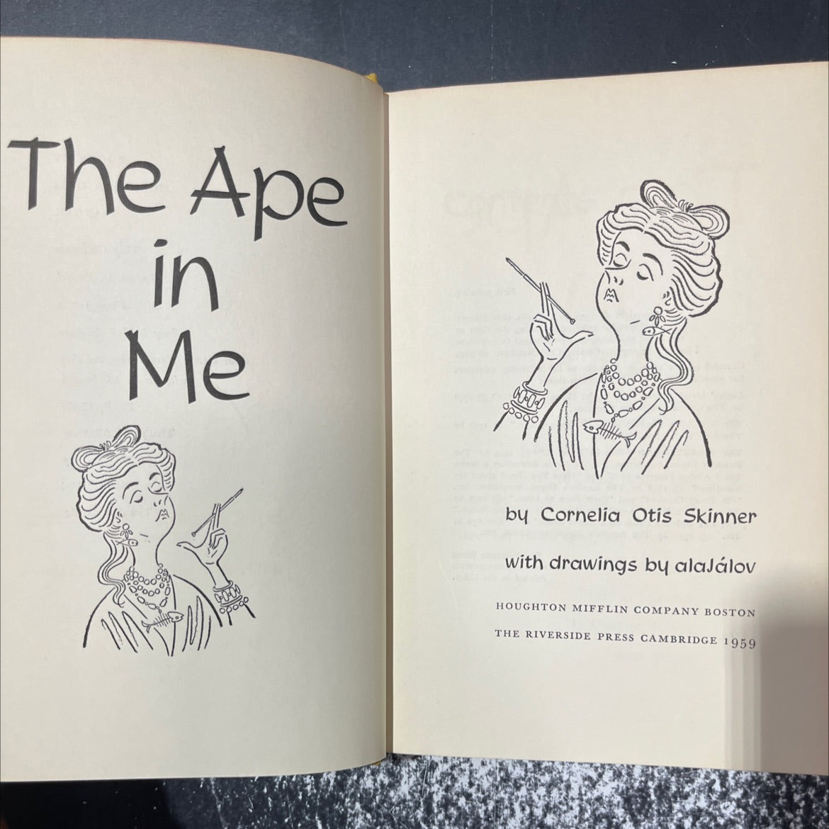 the ape in me book, by cornelia otis skinner, 1959 Hardcover image 2
