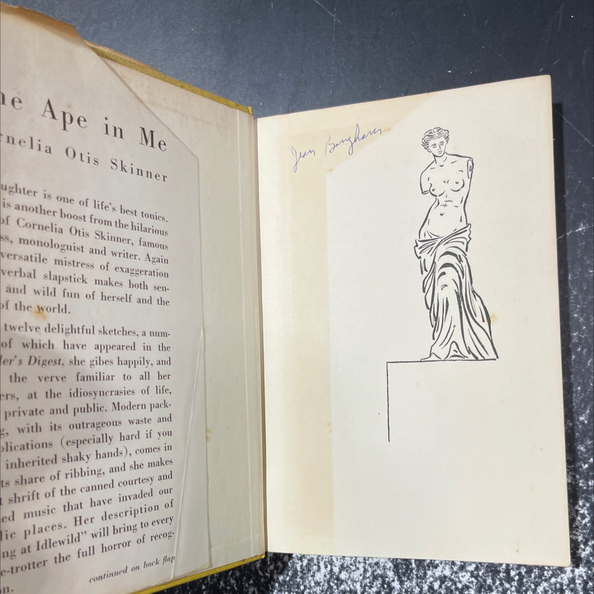 the ape in me book, by cornelia otis skinner, 1959 Hardcover image 4