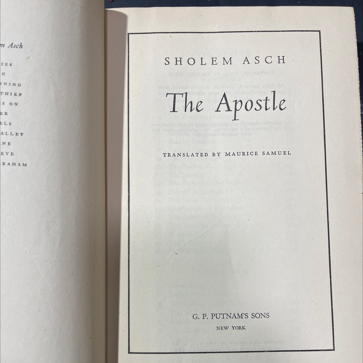 the apostle book, by shoelm asch, 1943 Hardcover image 2