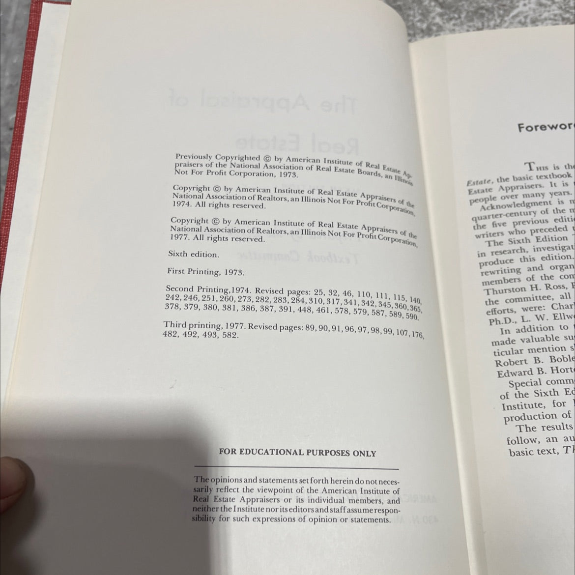 the appraisal of real estate book, by american institute of real estate appraisers, 1977 Hardcover image 3