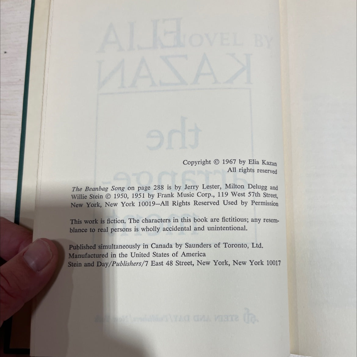 the arrangement book, by elia kazan, 1967 Hardcover image 3