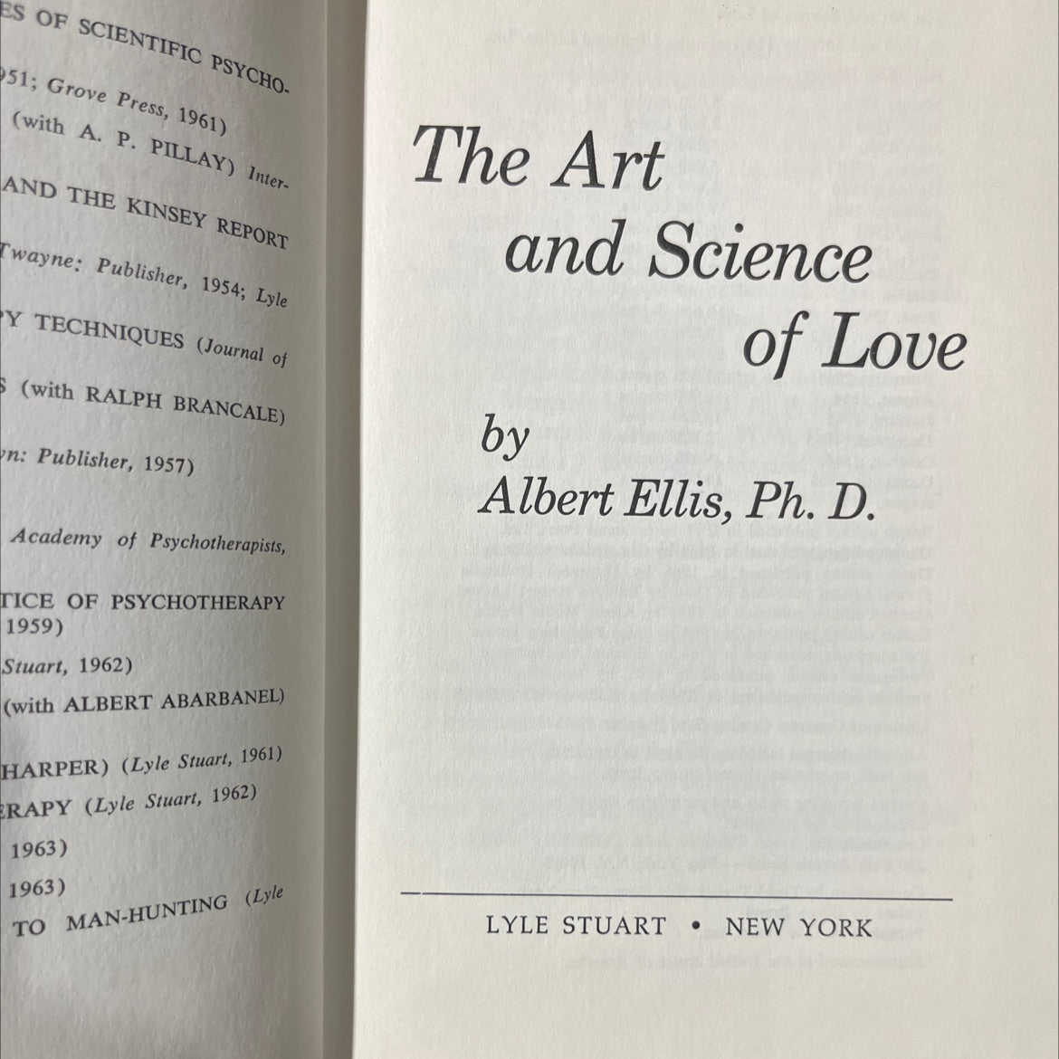 the art and science of love book, by albert ellis, ph. d., 1966 Hardcover image 2