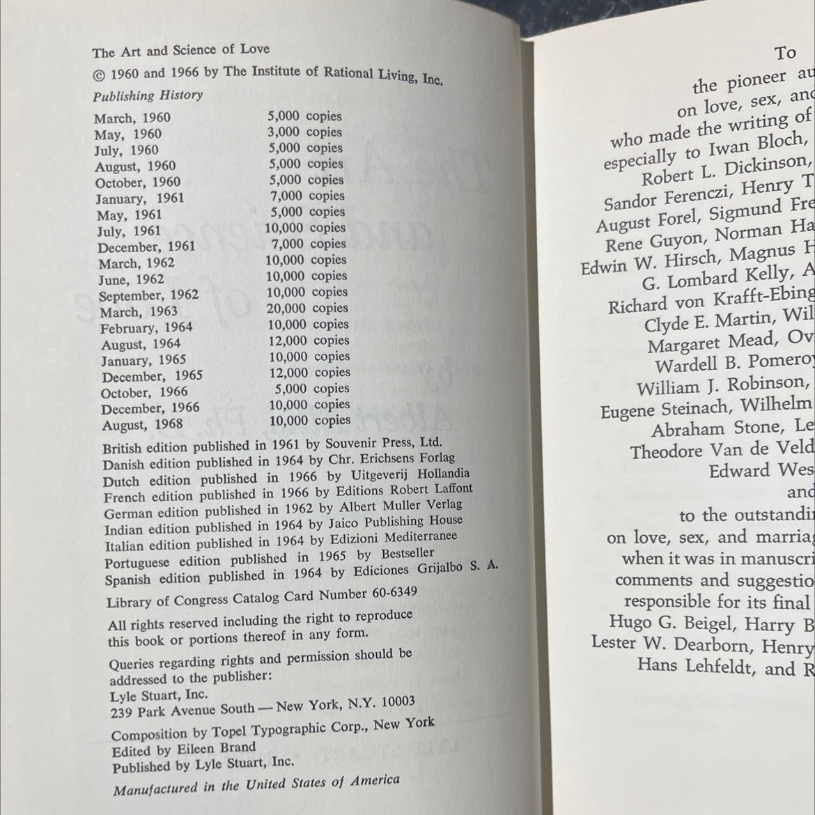 the art and science of love book, by albert ellis, ph. d., 1966 Hardcover image 3