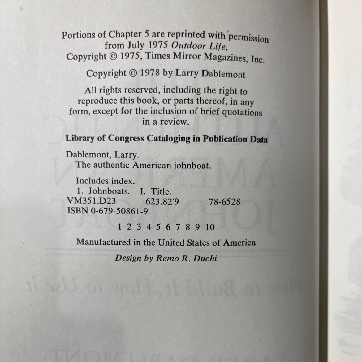 the authentic american johnboat book, by larry dablemont, 1978 Hardcover image 3