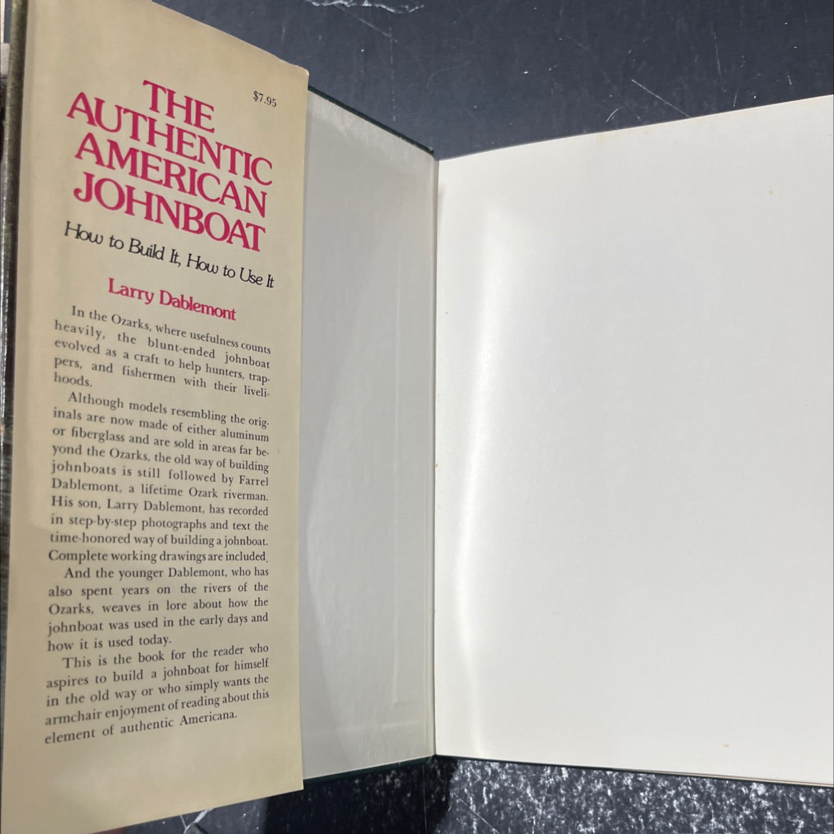 the authentic american johnboat book, by larry dablemont, 1978 Hardcover image 4