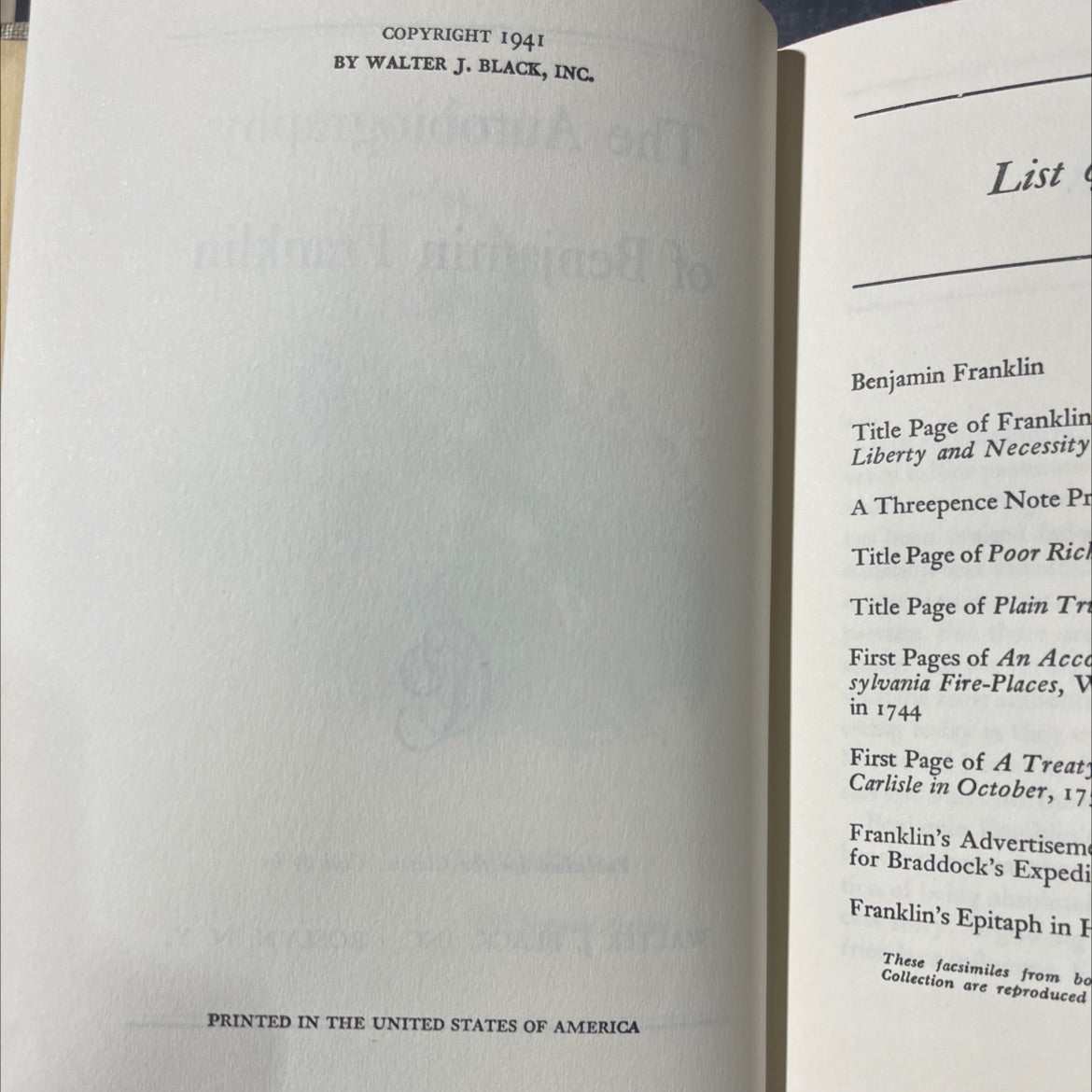 the autobiography of benjamin franklin book, by benjamin franklin, 1941 Hardcover image 3