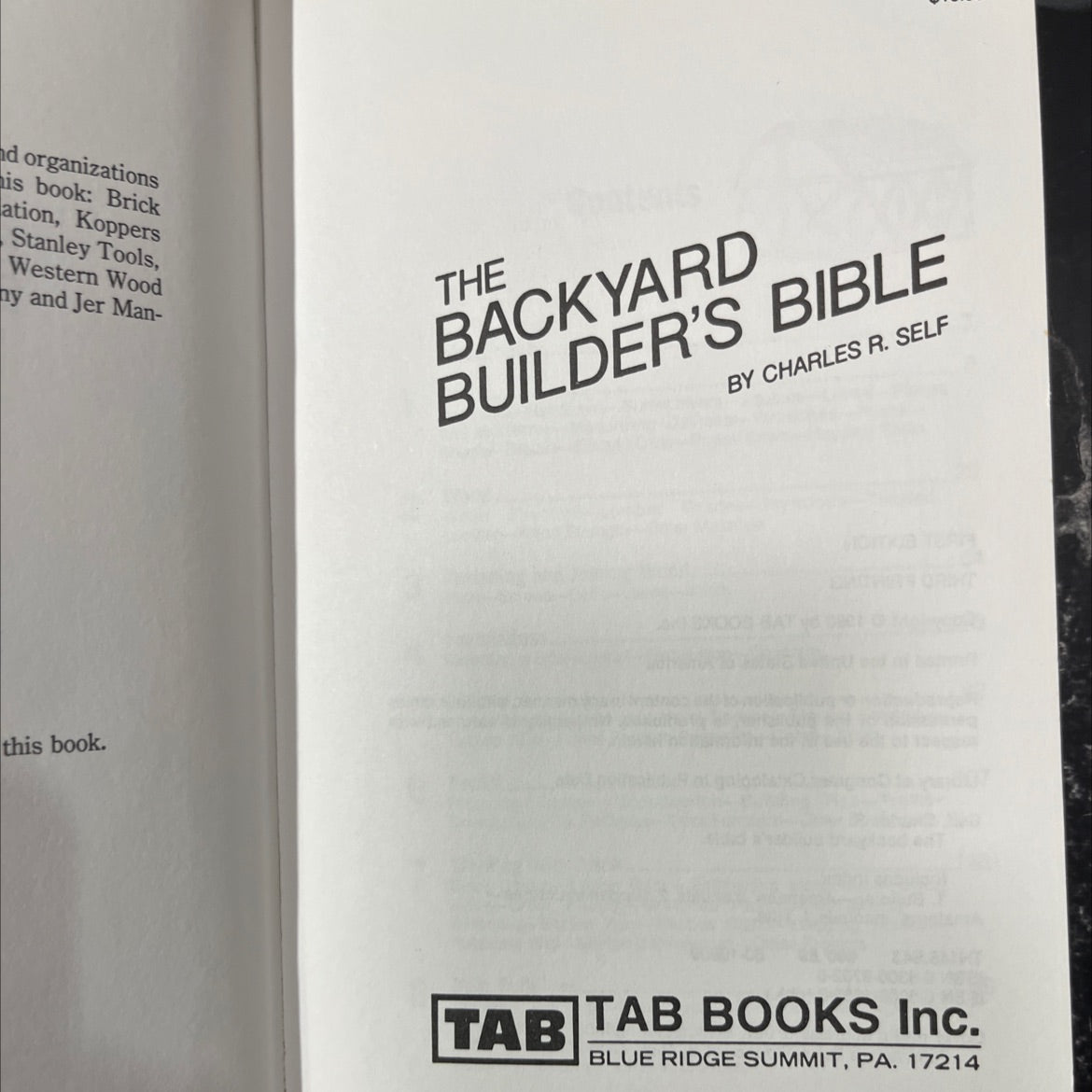 the backyard builder's bible book, by charles r. self, 1980 Hardcover image 2
