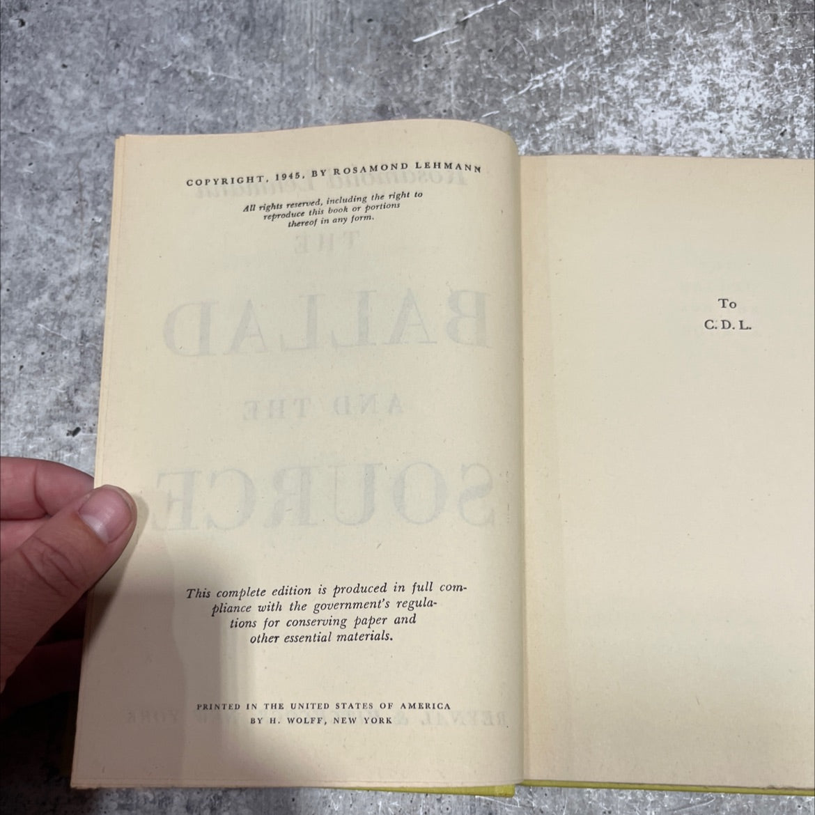 the ballad and the source book, by rosamond lehmann, 1945 Hardcover image 3