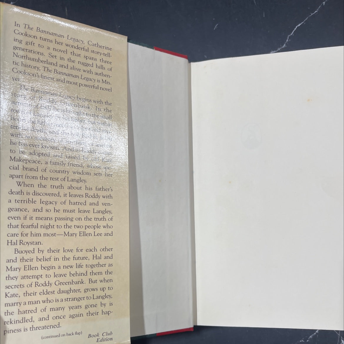 the bannaman legacy book, by catherine cookson, 1985 Hardcover image 4