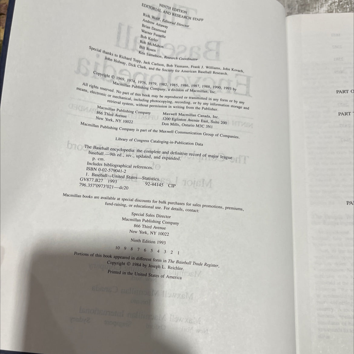 the baseball encyclopedia book, by Rick Wolff, 1993 Hardcover image 3