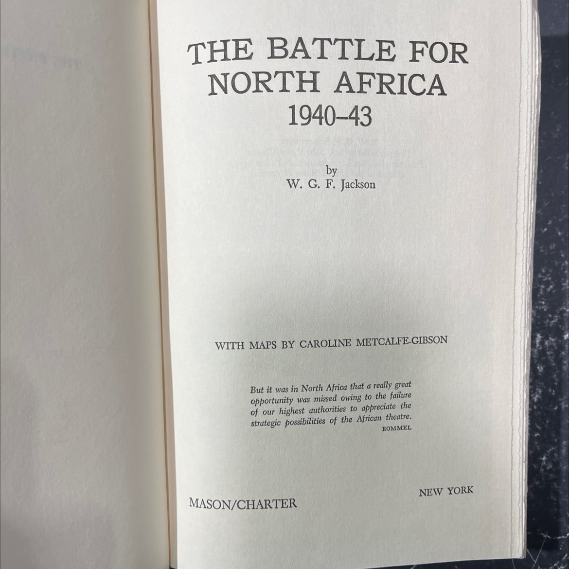 the battle for north africa 1940-43 book, by w. g. f. jackson, 1975 Hardcover image 2