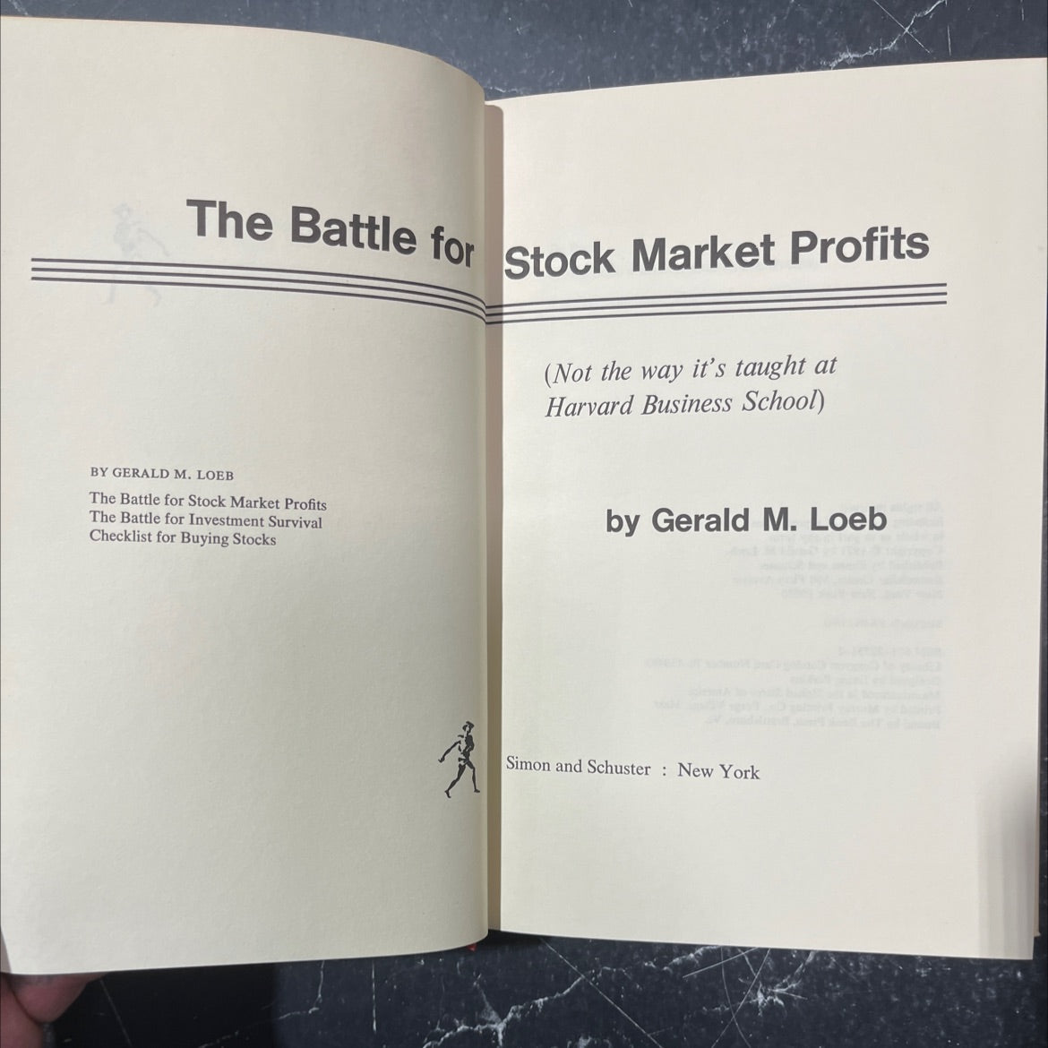 the battle for stock market profits (not the way it's taught at harvard business school) book, by gerald m. loeb, 1971 image 2