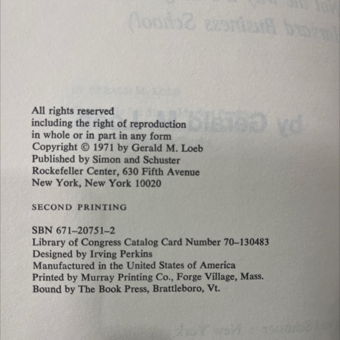 the battle for stock market profits (not the way it's taught at harvard business school) book, by gerald m. loeb, 1971 image 3