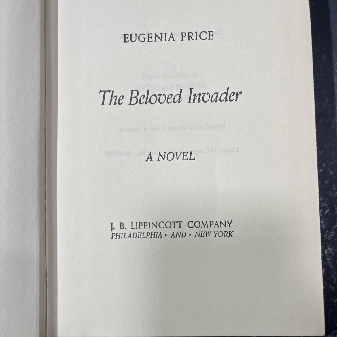 the beloved invader book, by eugenia price, 1965 Hardcover image 2