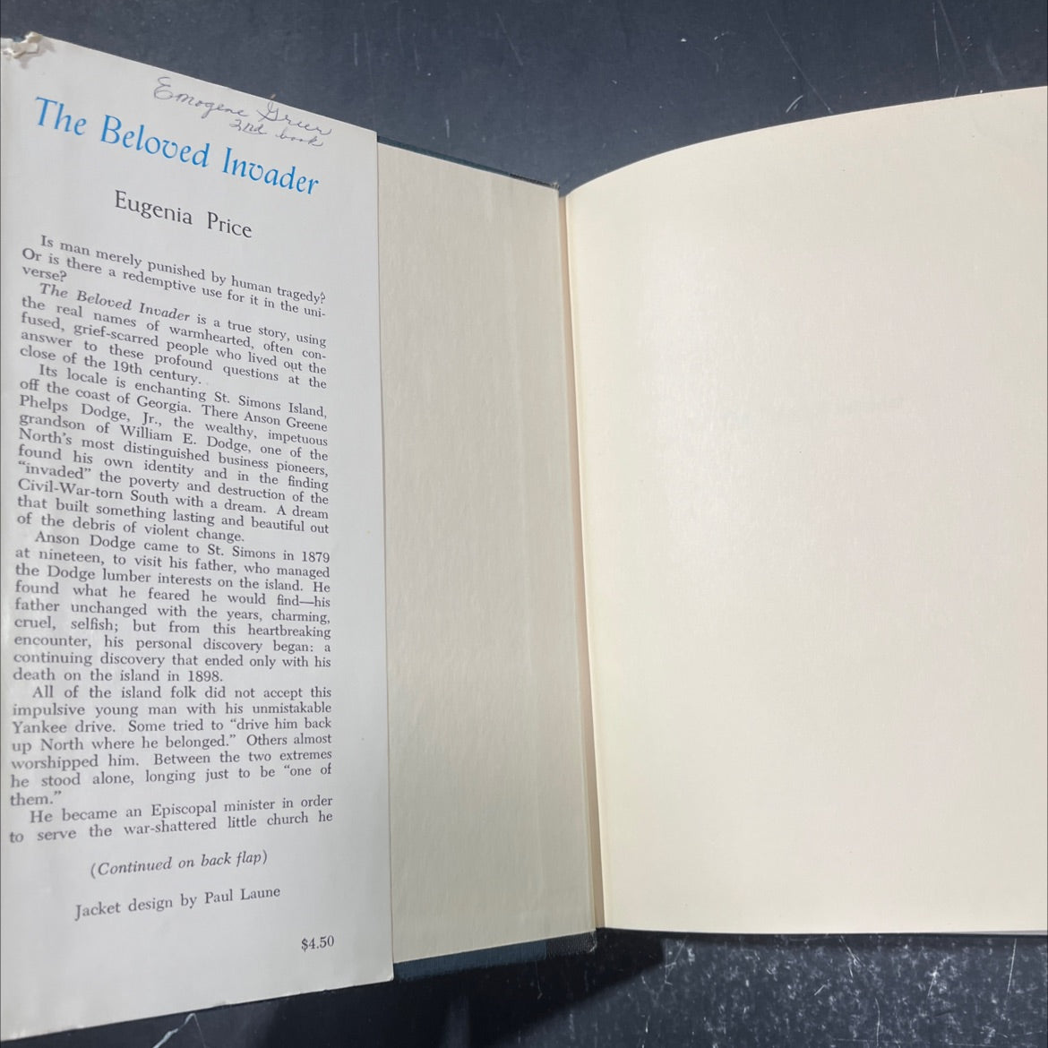 the beloved invader book, by eugenia price, 1965 Hardcover image 4