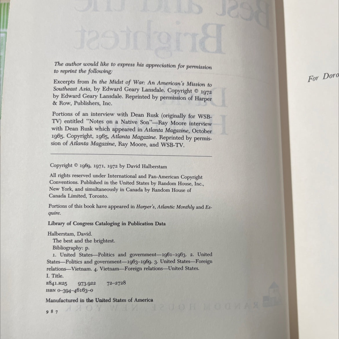 the best and the brightest book, by david halberstam, 1972 Hardcover image 3