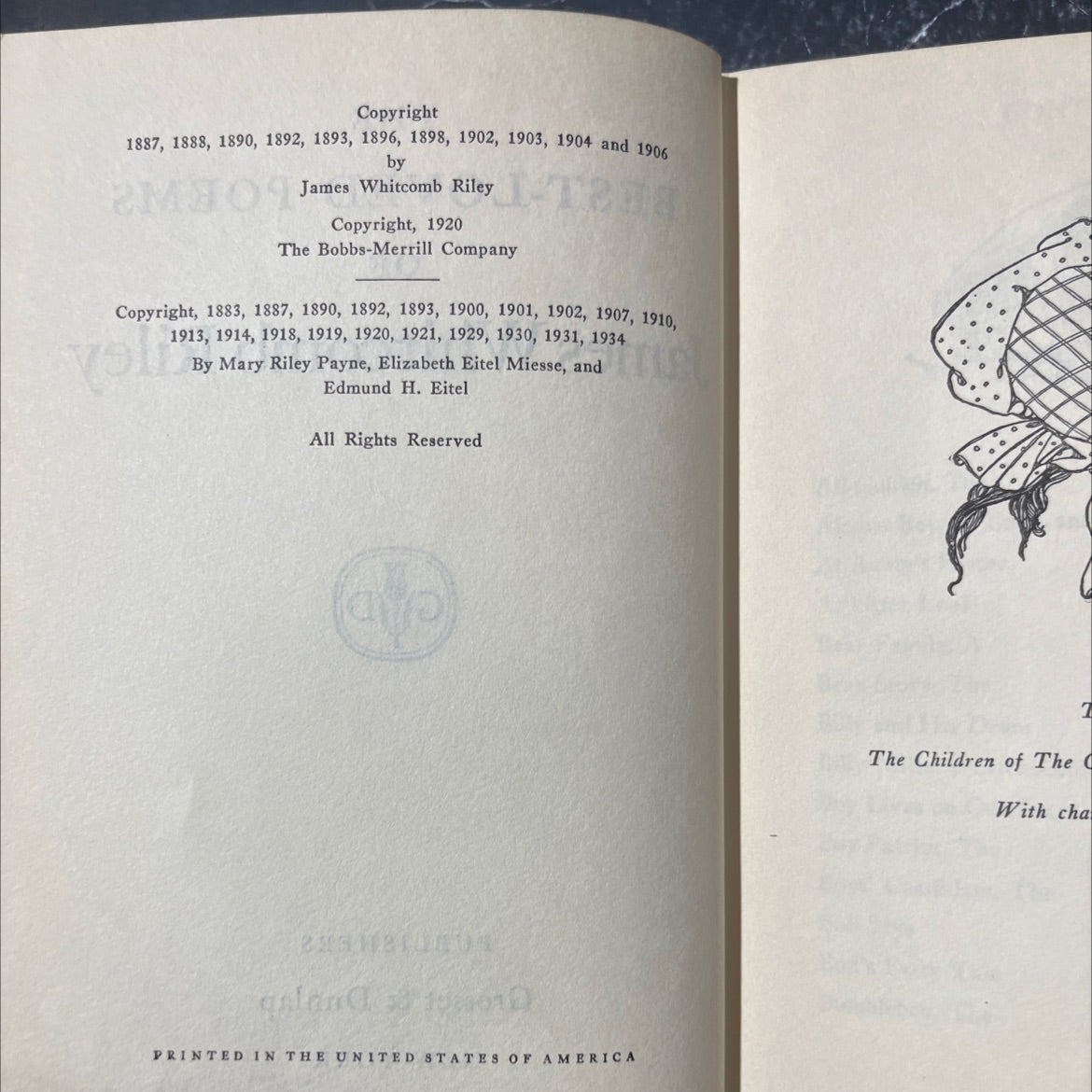 the best-loved poems of james whitcomb riley book, by james whitcomb riley, 1929 Hardcover image 3