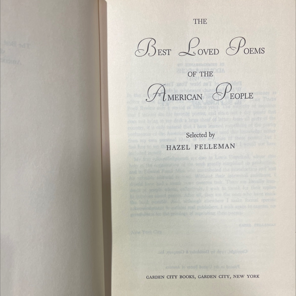 the best loved poems of the american people book, by hazel felleman, 1936 Hardcover image 2
