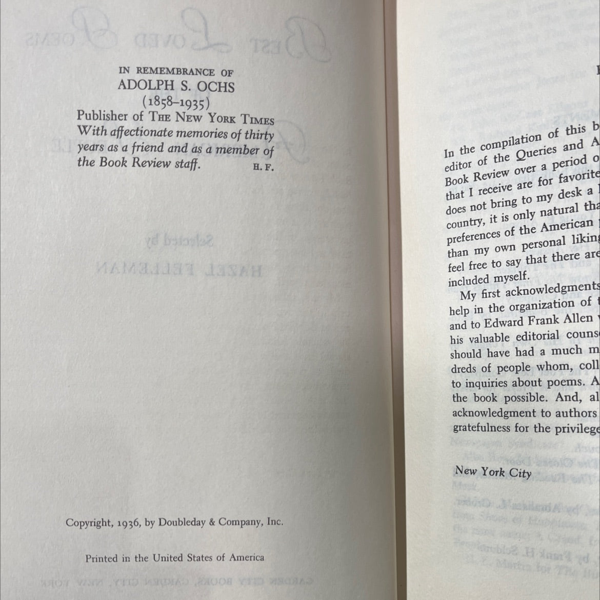 the best loved poems of the american people book, by hazel felleman, 1936 Hardcover image 3