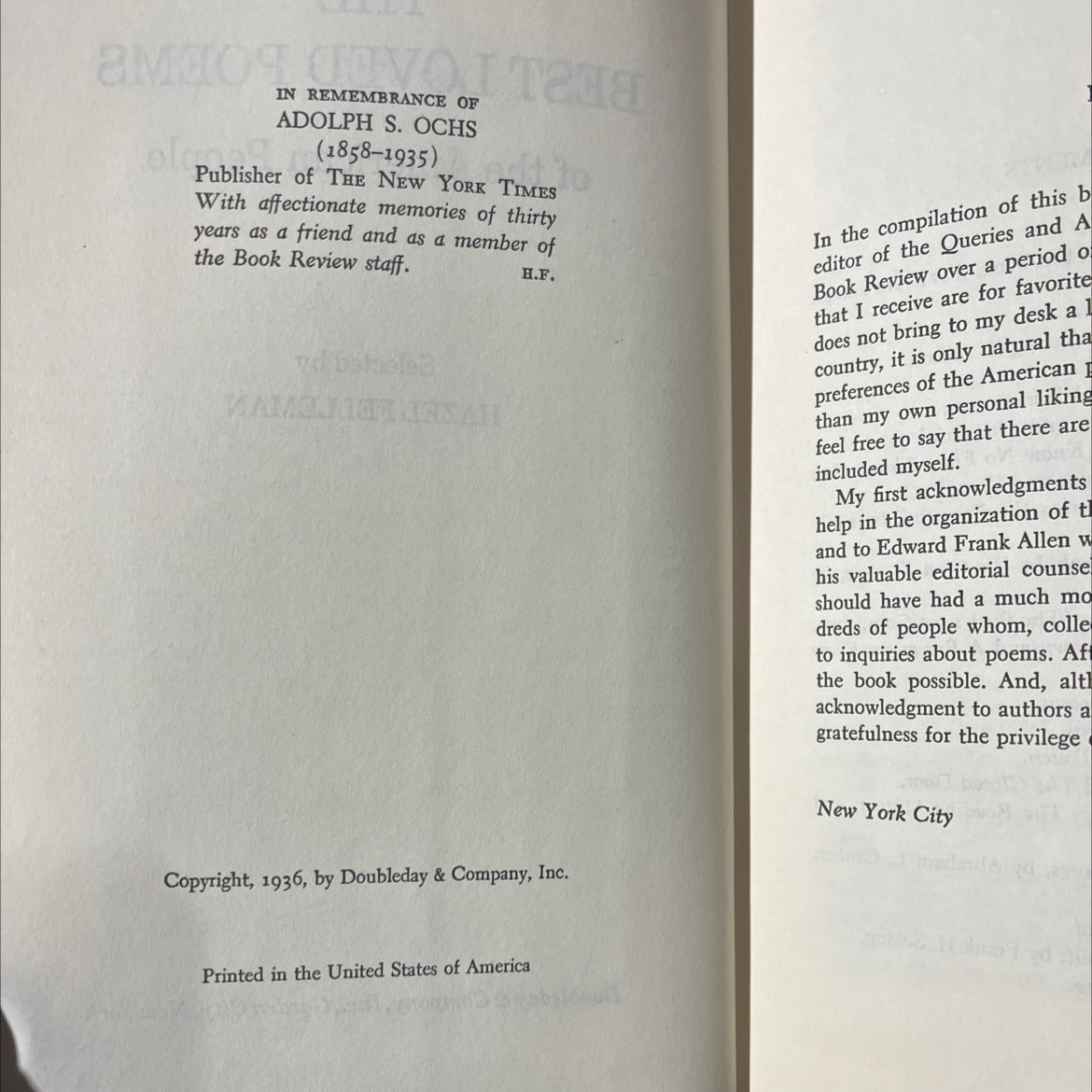 the best loved poems of the american people book, by hazel felleman, 1936 Hardcover image 3