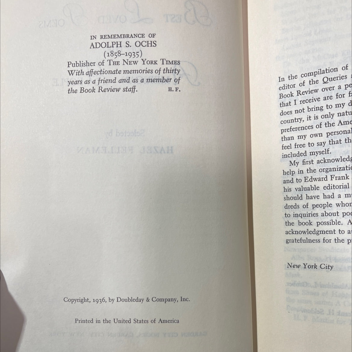 the best loved poems of the american people book, by hazel felleman, 1936 Hardcover image 3