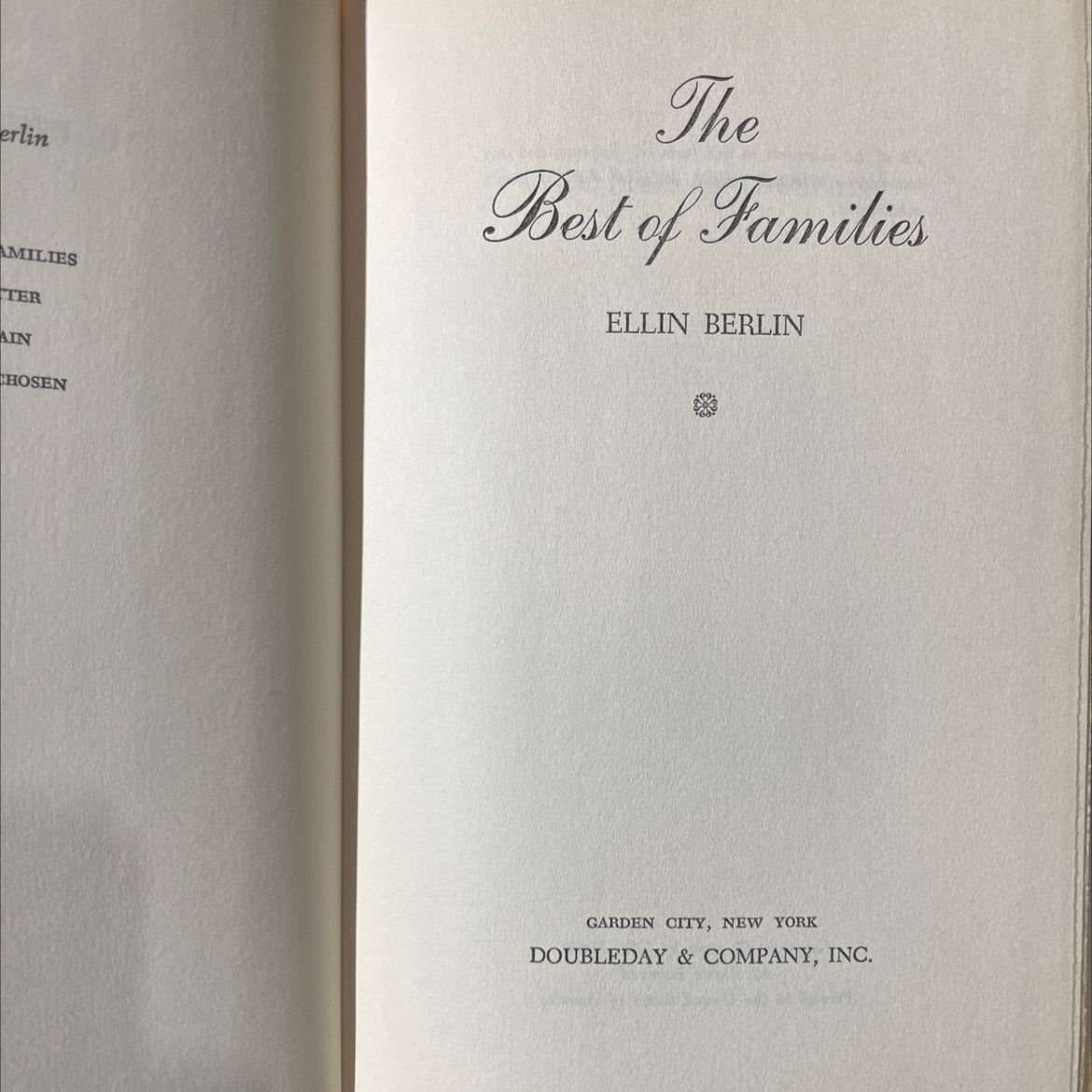 the best of families book, by ellin berlin, 1970 Hardcover image 2