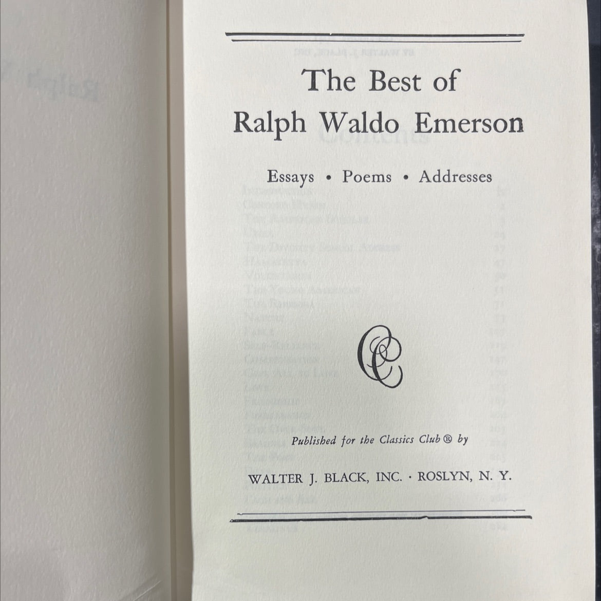 the best of ralph waldo emerson essays • poems addresses book, by ralph waldo emerson, 1941 Hardcover image 2