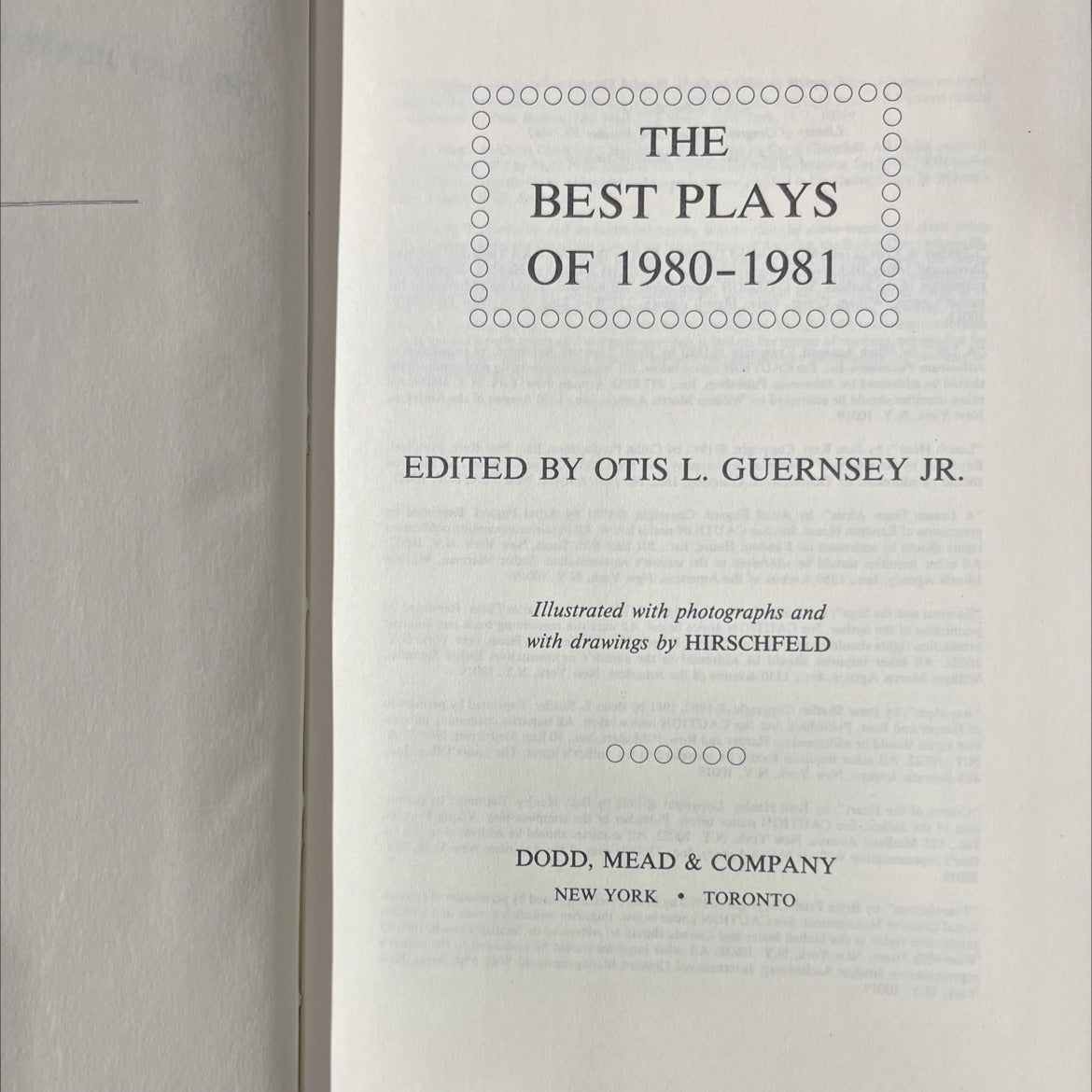 the best plays of 1980-1981 book, by otis l. guernsey jr., 1981 Hardcover image 2