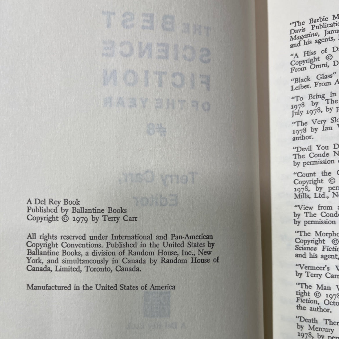 the best science fiction of the year #8 book, by terry carr, 1979 Hardcover image 3