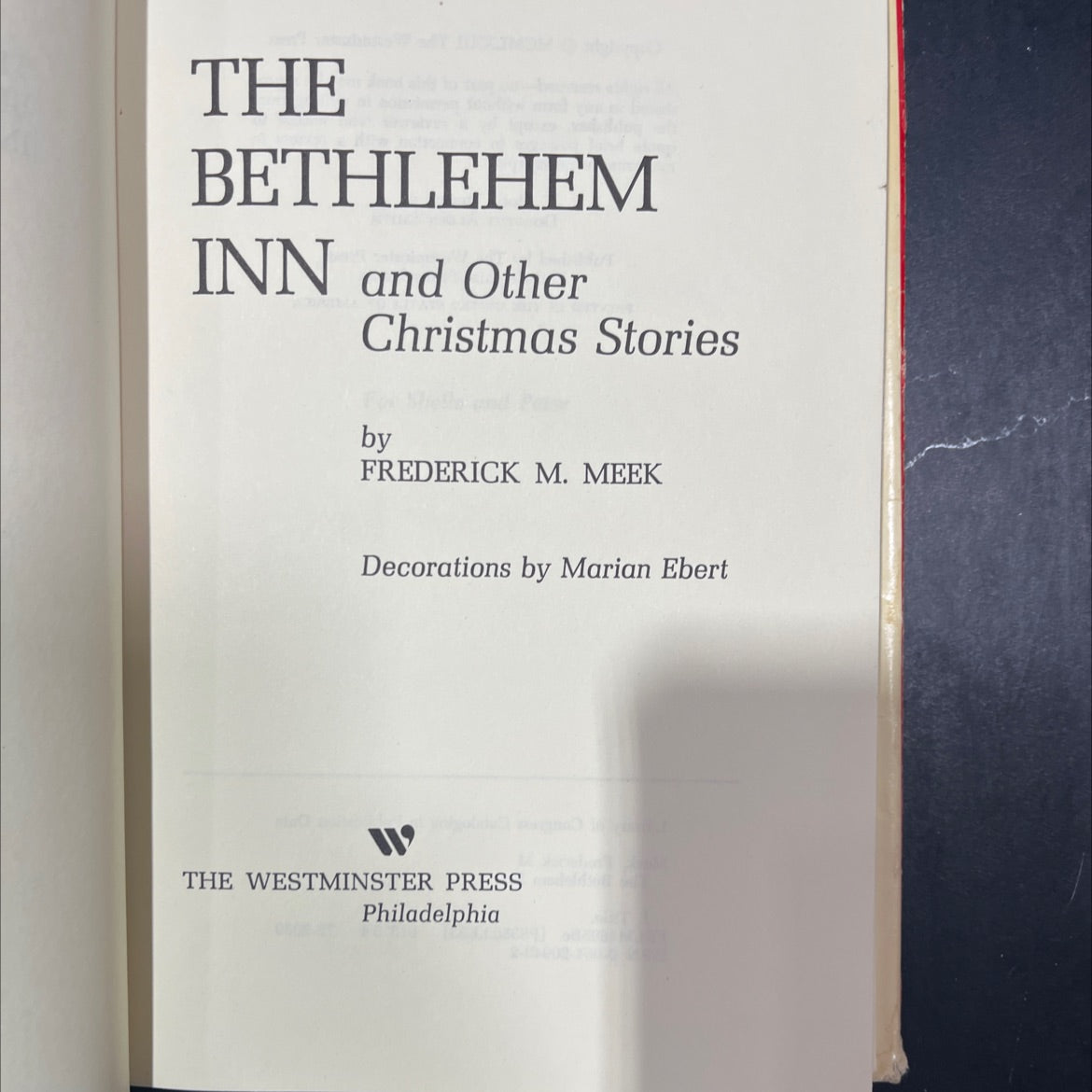 the bethlehem inn and other christmas stories book, by frederick m. meek, 1972 Hardcover image 2