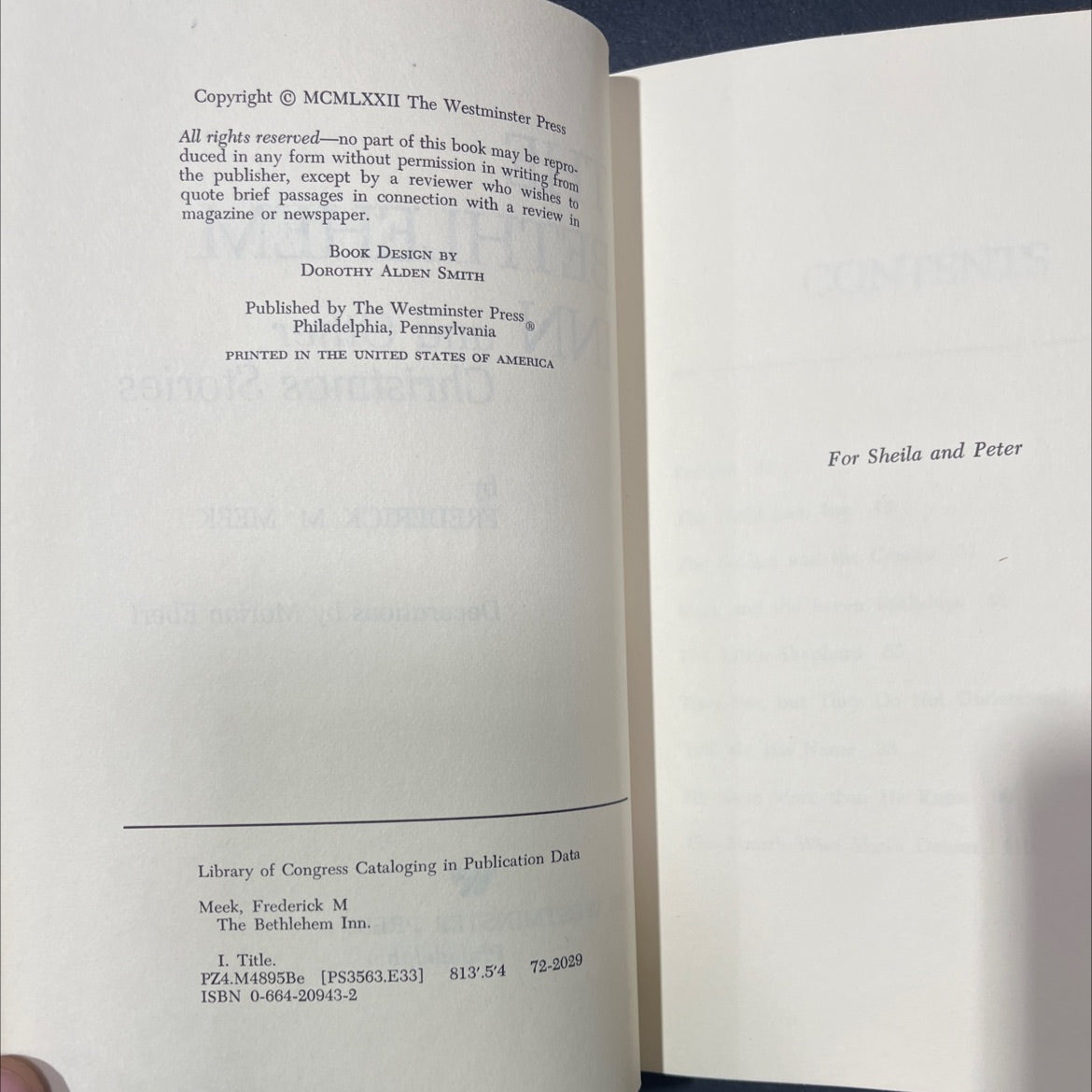 the bethlehem inn and other christmas stories book, by frederick m. meek, 1972 Hardcover image 3