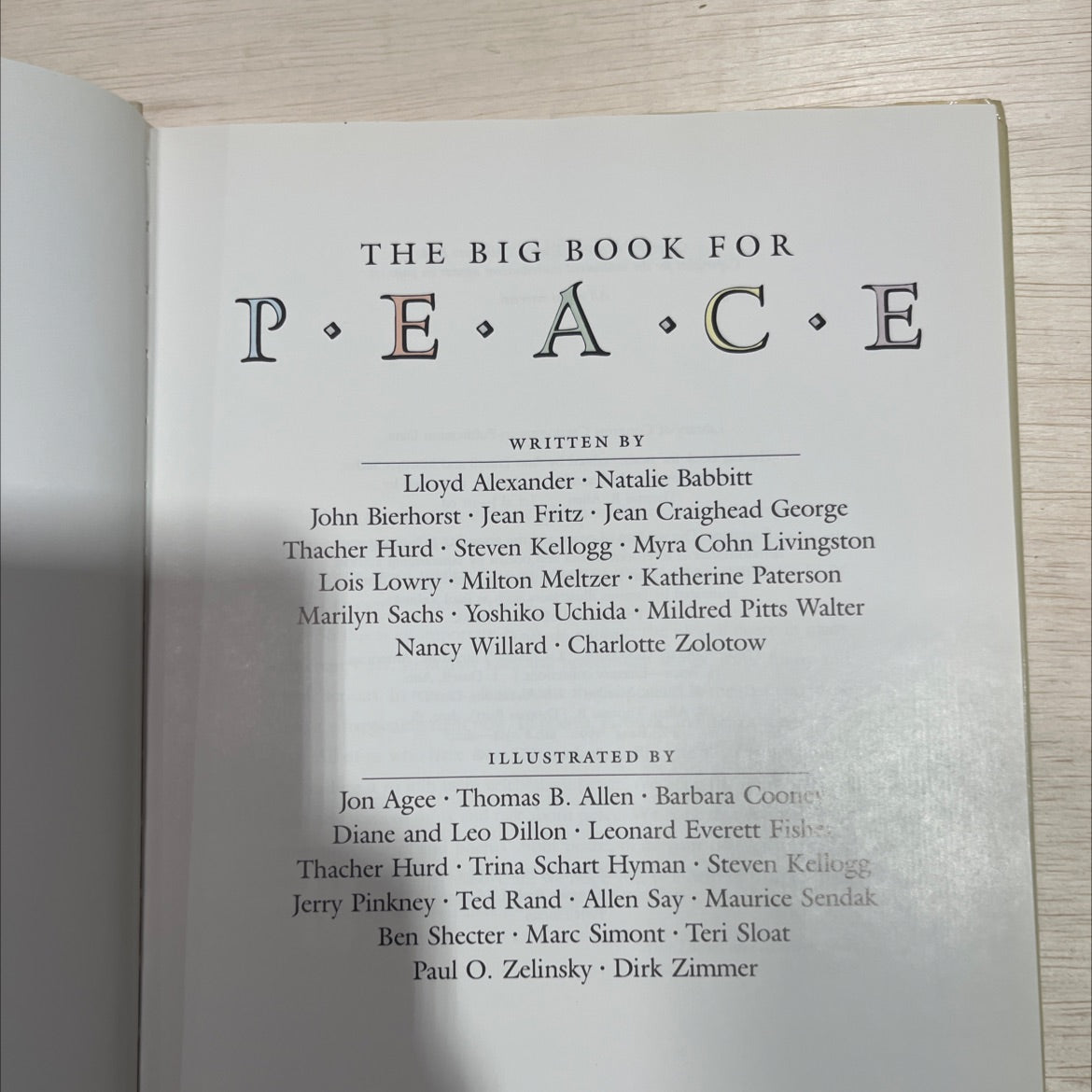 the big book for peace book, by Lloyd Alexander, Natalie Babbitt, John Bierhorst, Jean Fritz, Jean Craighead George, image 2