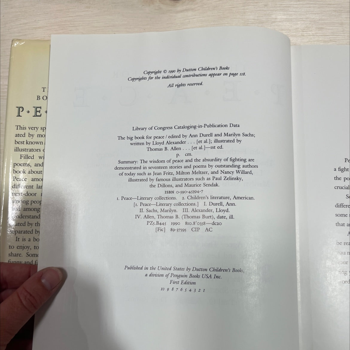 the big book for peace book, by Lloyd Alexander, Natalie Babbitt, John Bierhorst, Jean Fritz, Jean Craighead George, image 3
