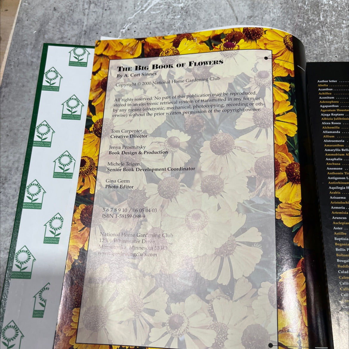 the big book of flowers book, by A. Cort Sinnes, 2000 Hardcover image 3