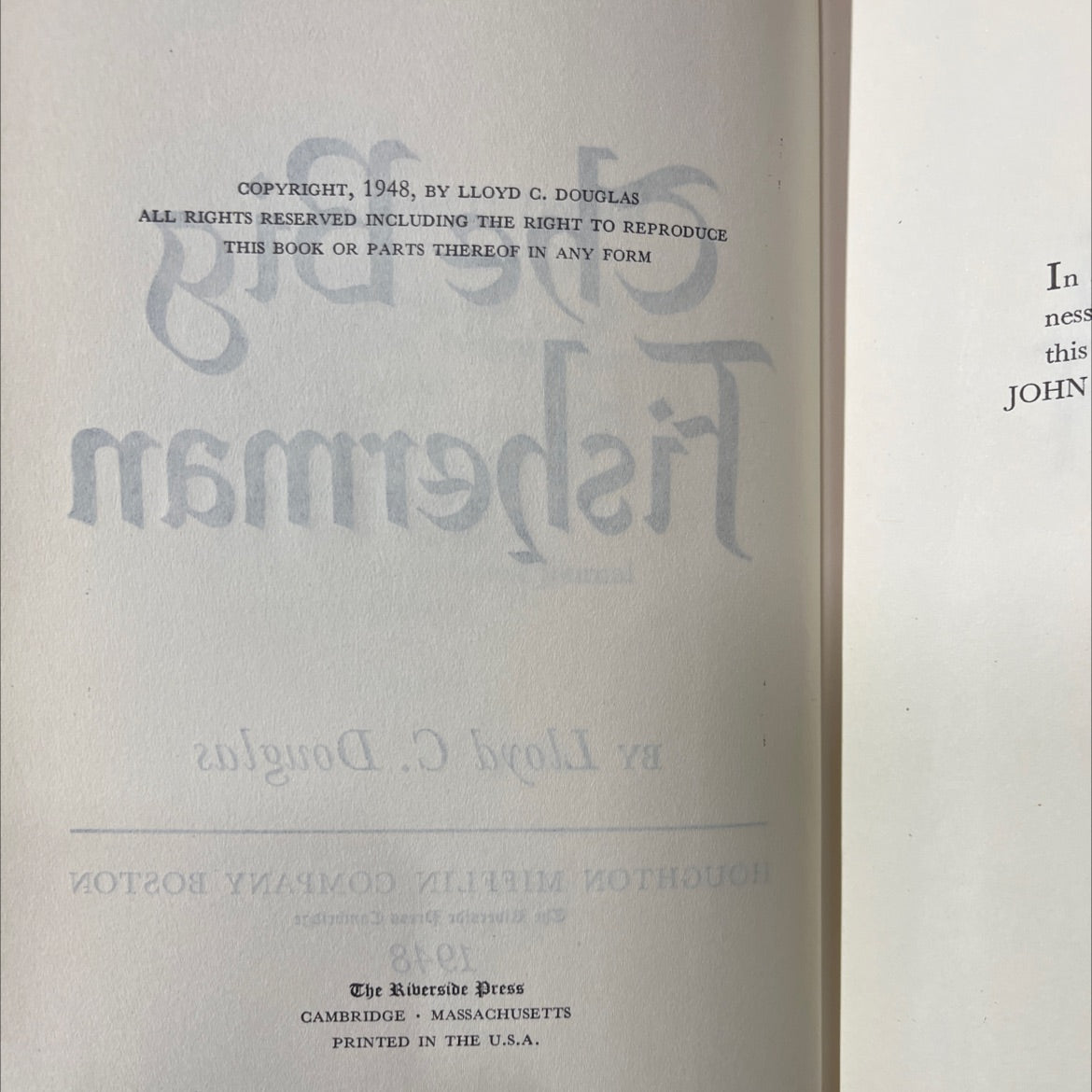 the big fisherman book, by Lloyd C. Douglas, 1948 Hardcover image 3