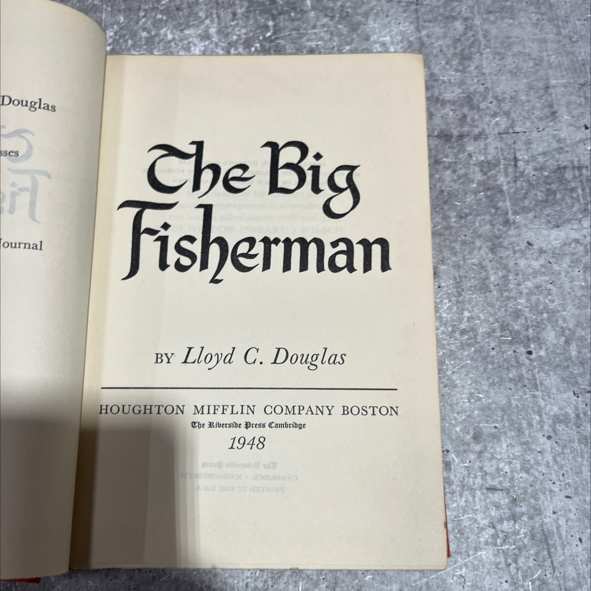 the big fisherman book, by lloyd c. douglas, 1948 Hardcover image 2