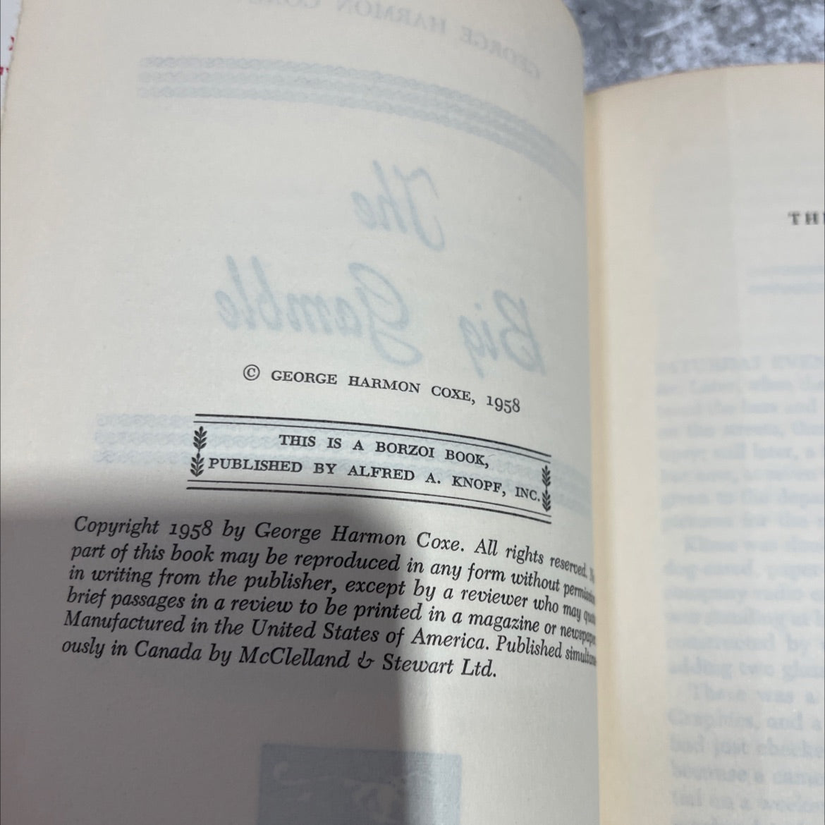 the big gamble book, by george harmon coxe, 1958 Hardcover image 3